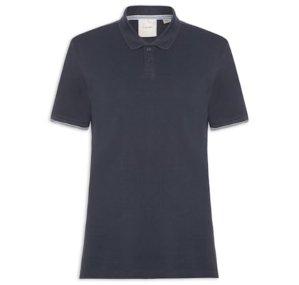 Polo Masculina Regular Friso Peitilho l - Azul