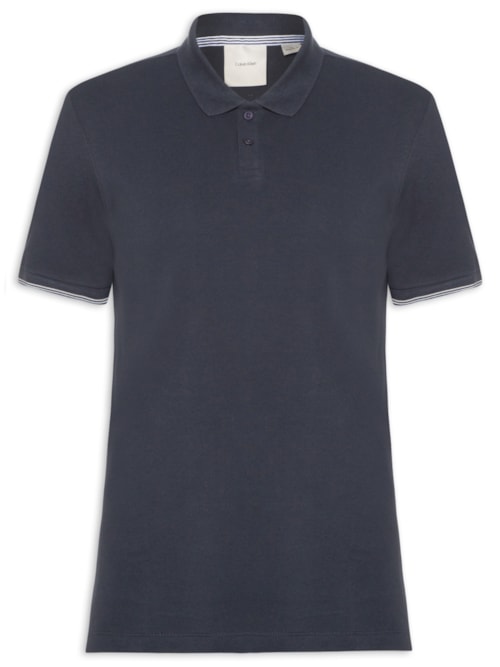Polo Masculina Regular Friso Peitilho l - Azul