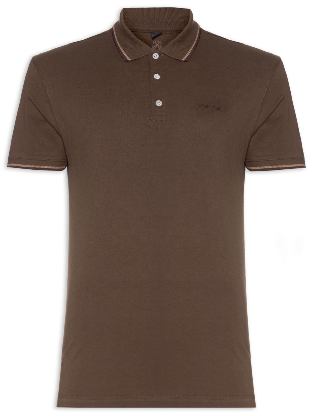 Polo Masculina Regular Lines Café - Marrom