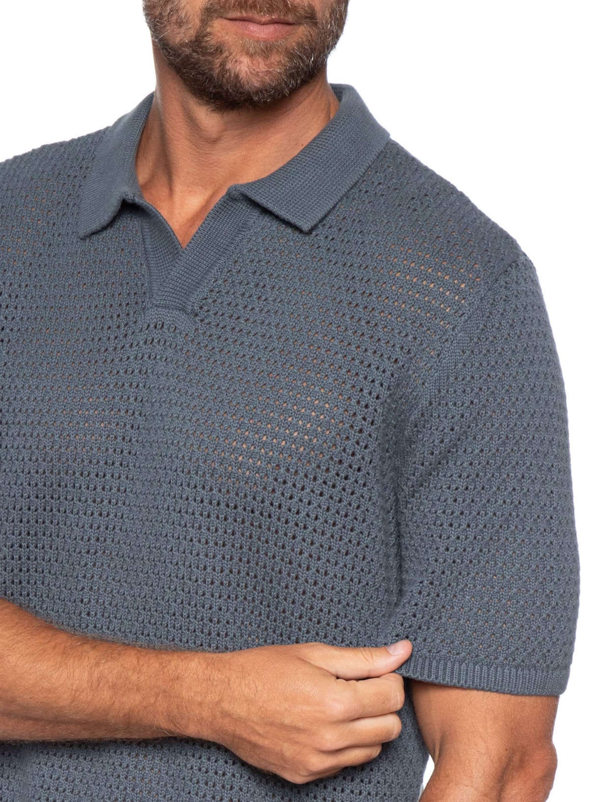 Polo Masculina Relaxed Fit Dillon Open Collar Azul Levi's