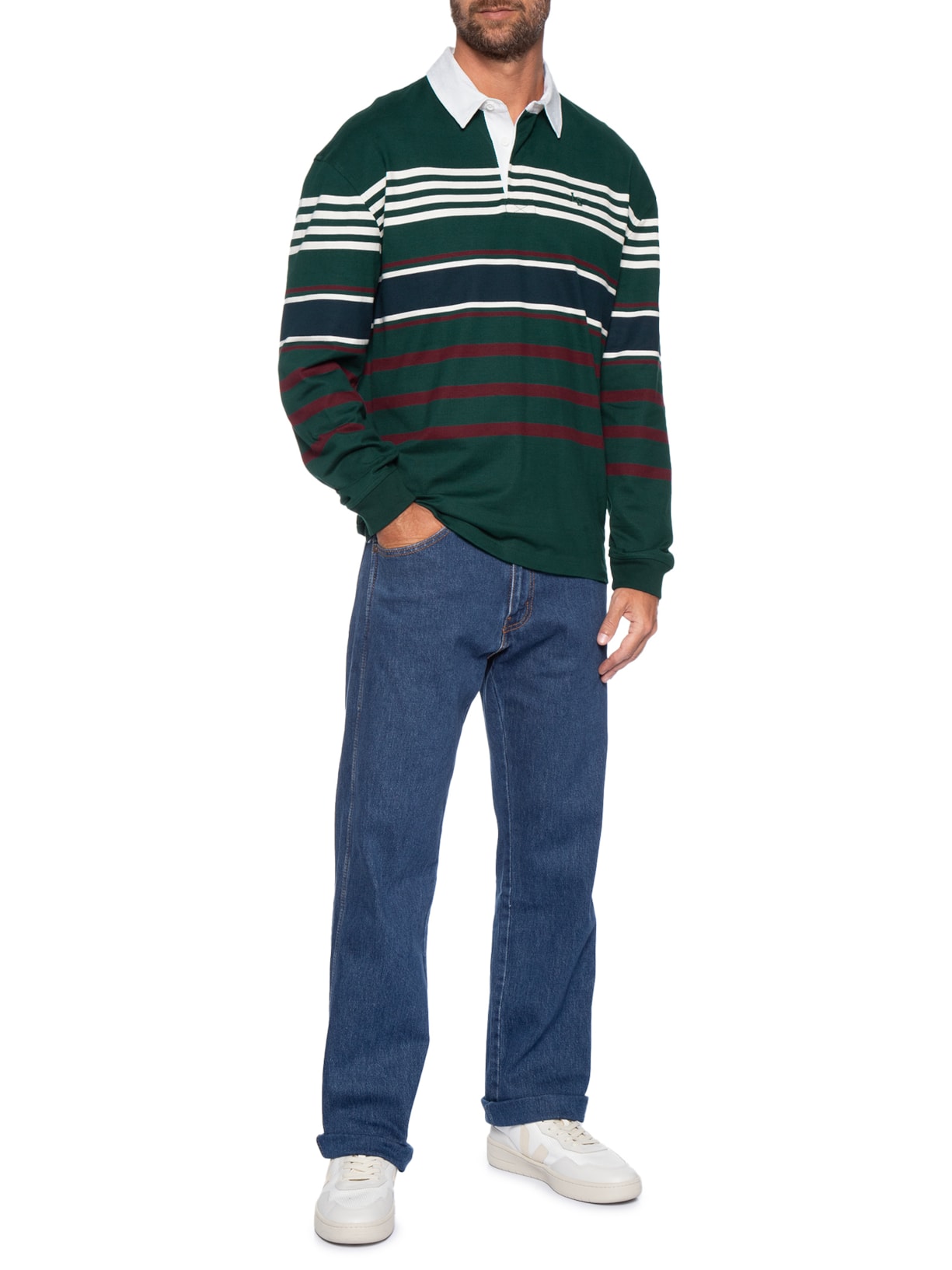 Polo Masculina Relaxed Fit Union Rugby Verde Levi's