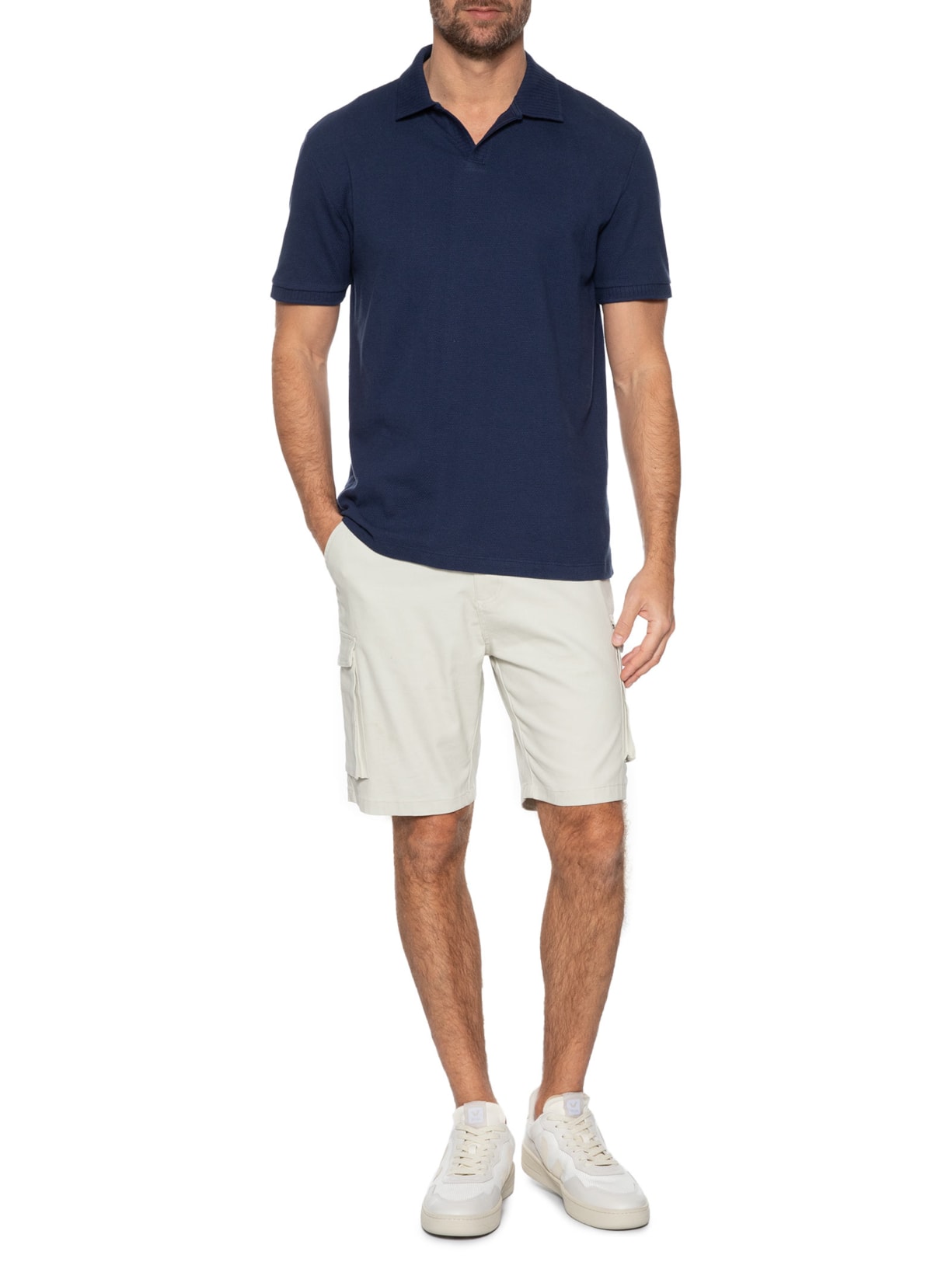 Polo Masculina Resort Regular Fit Azul Hering
