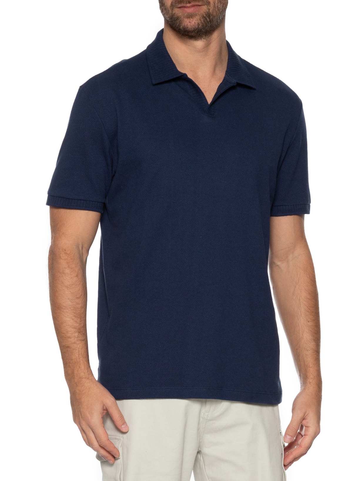 Polo Masculina Resort Regular Fit Azul Hering