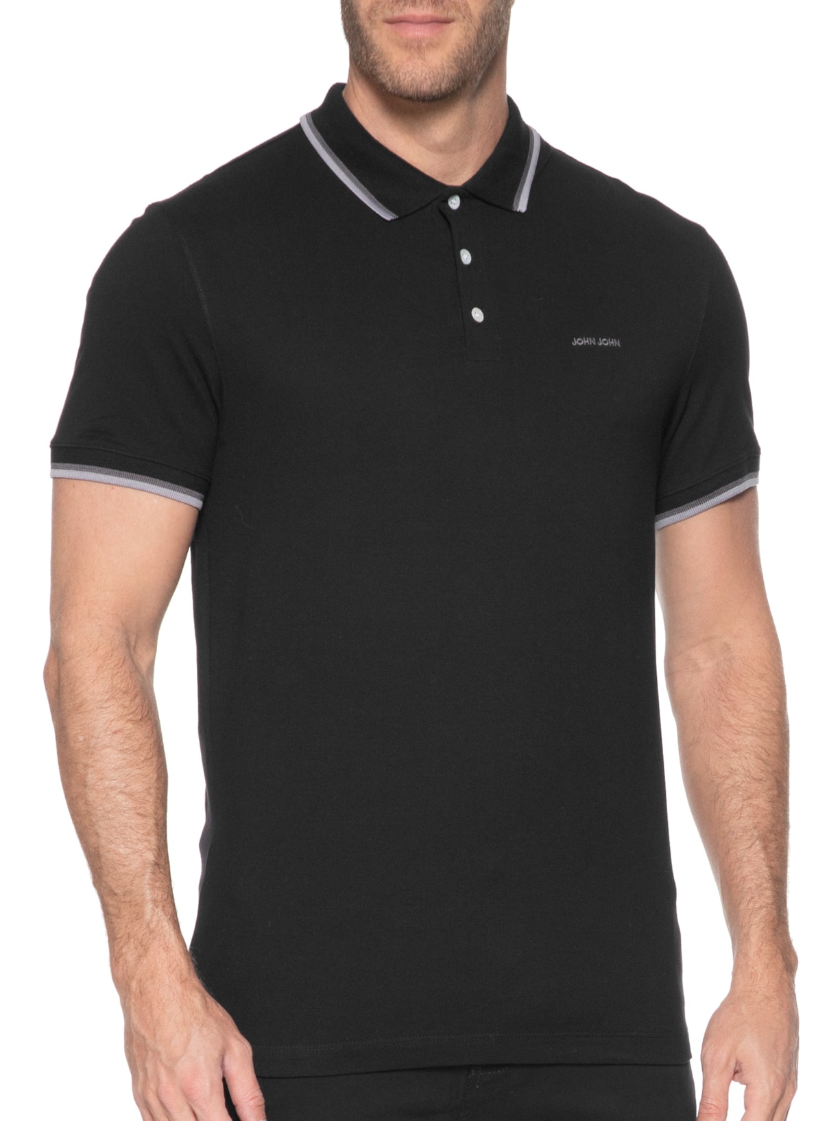 Polo Masculina Rg 2 Lines Preto John John