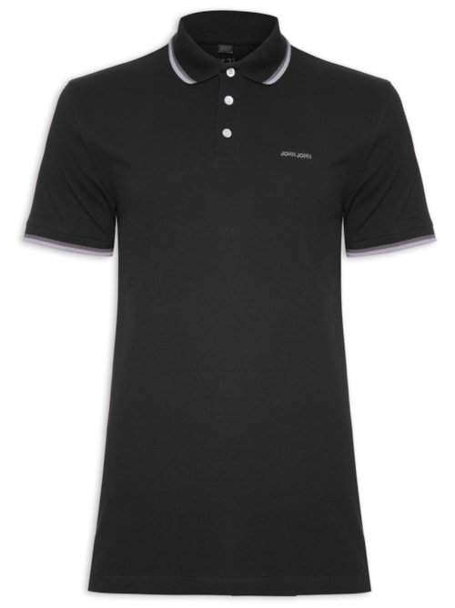 Polo Masculina Rg 2 Lines - Preto