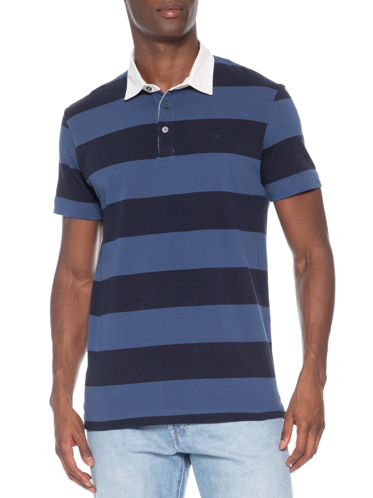 Polo Masculina Rugby Listrada Azul Aramis