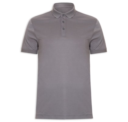 Polo Masculina Seda Com Modal - Cinza