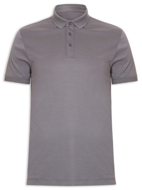 Polo Masculina Seda Com Modal - Cinza