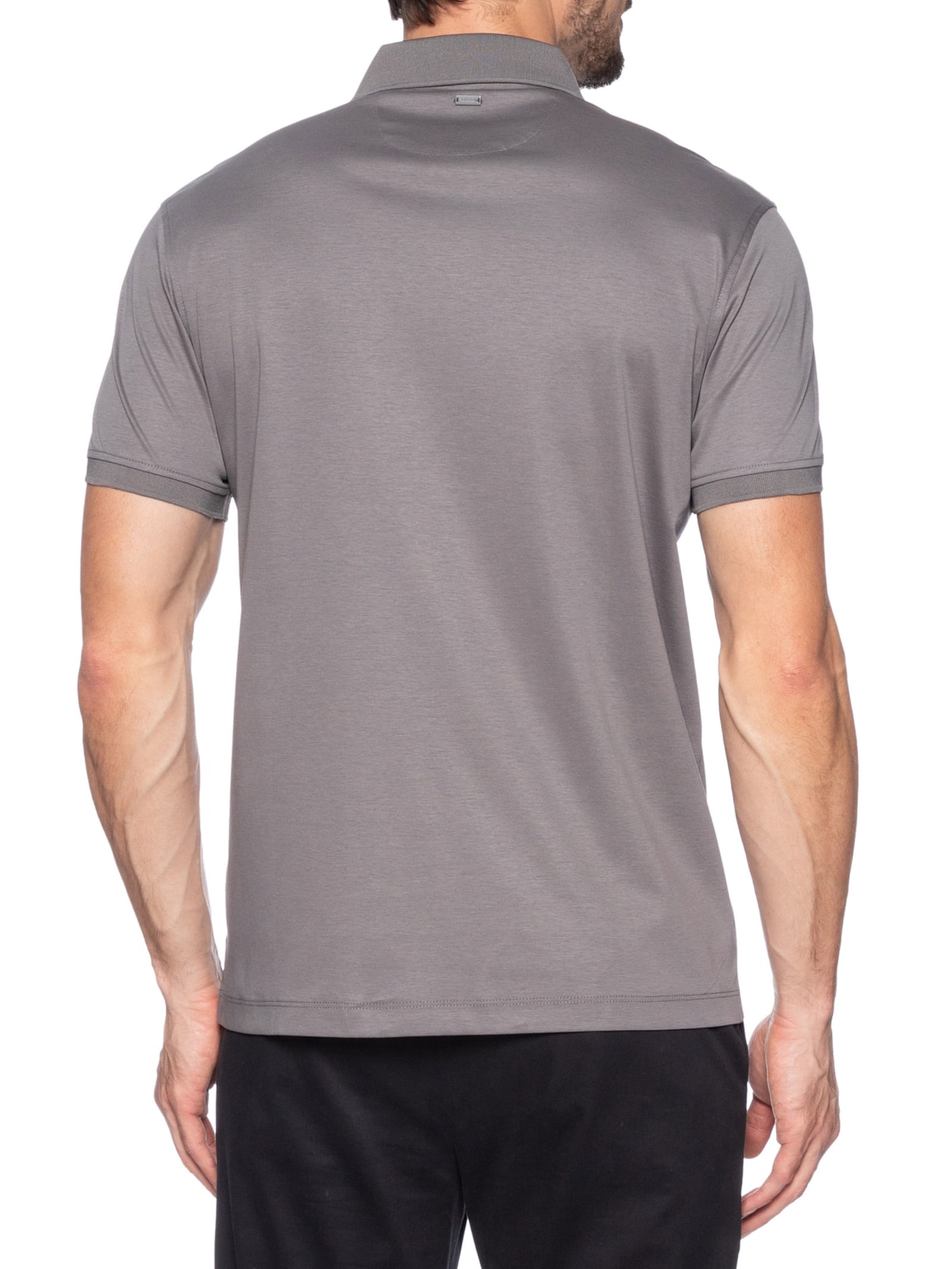 Polo Masculina Seda Com Modal Cinza Aramis