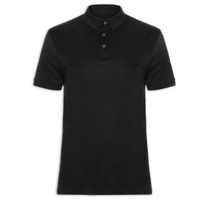 Polo Masculina Seda Com Modal - Preto