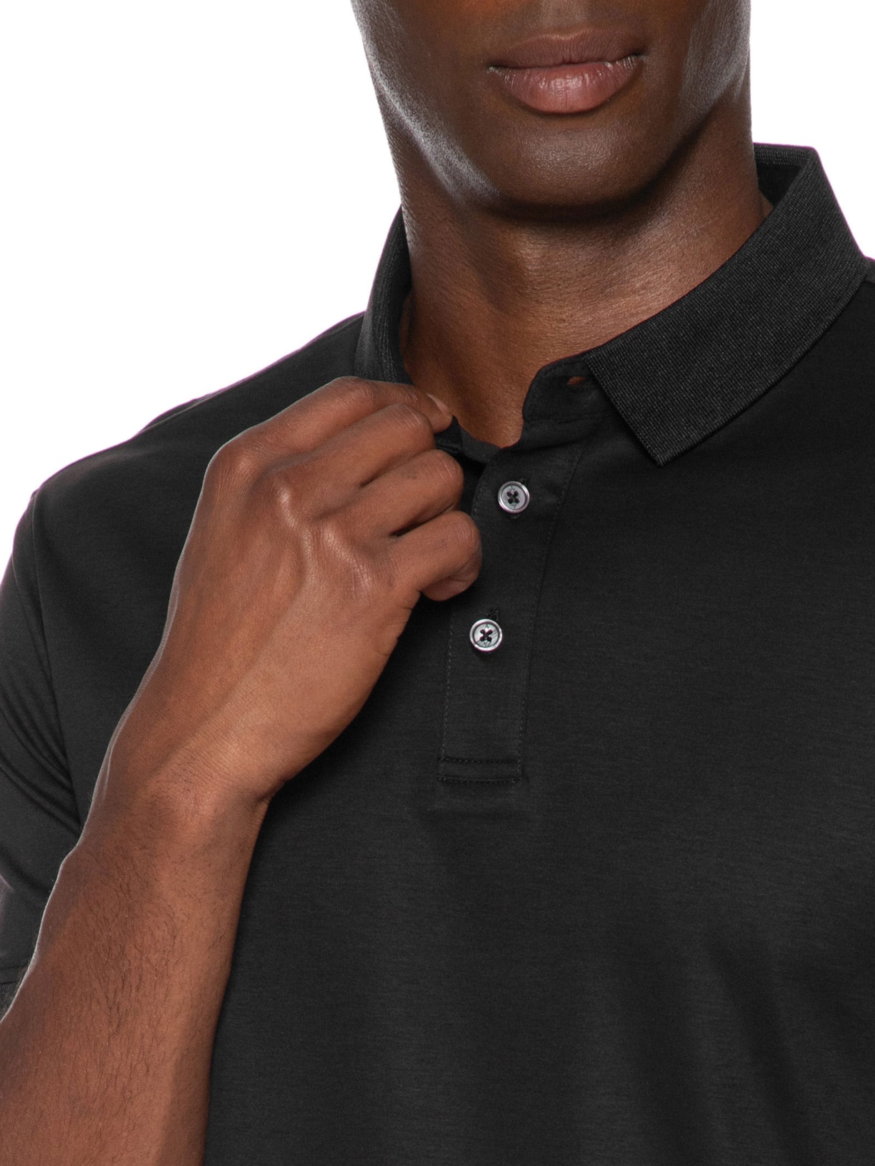 Polo Masculina Seda Com Modal Preto Aramis