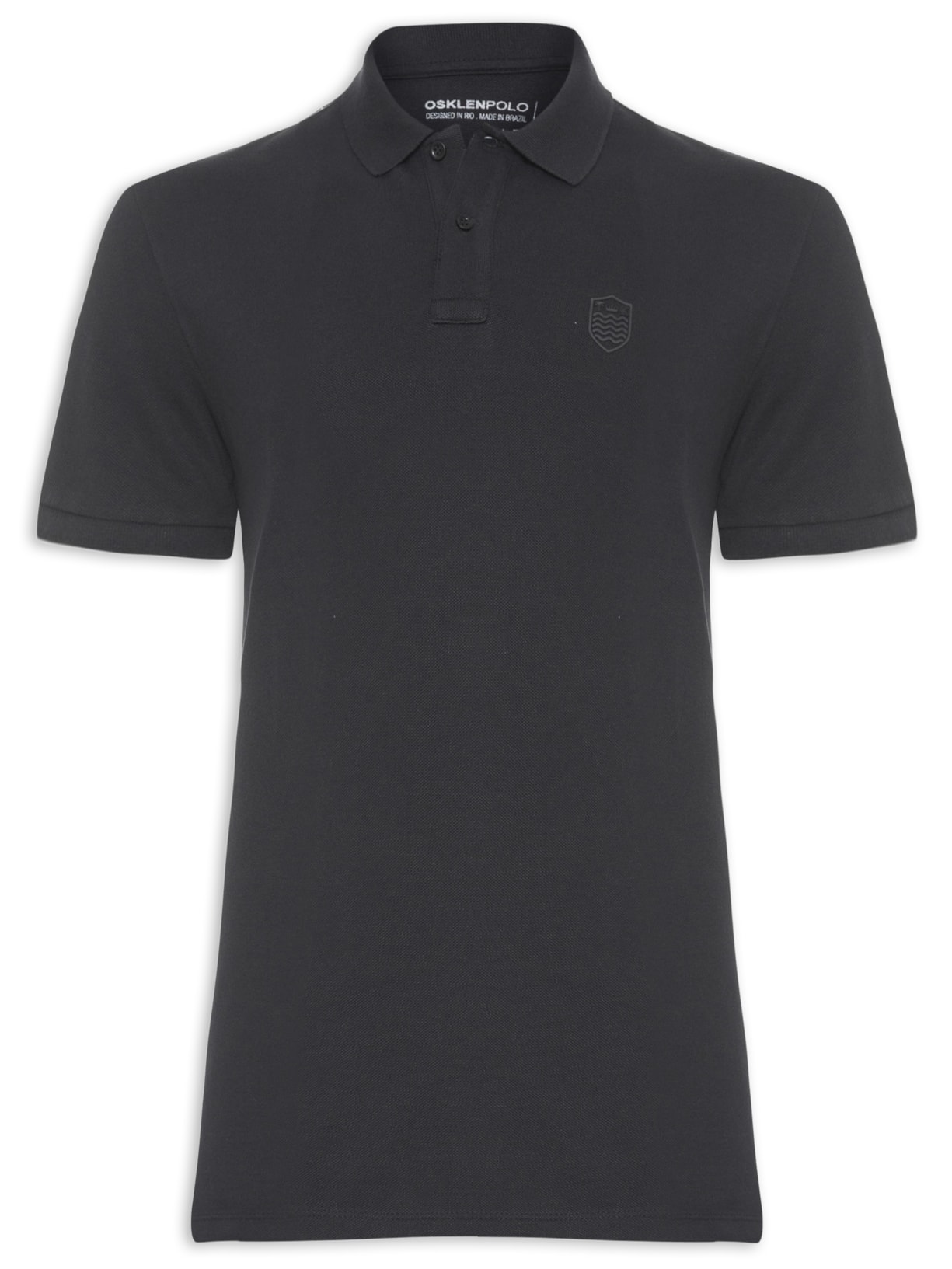 Polo Masculina Sharp Mini Brasão - Preto