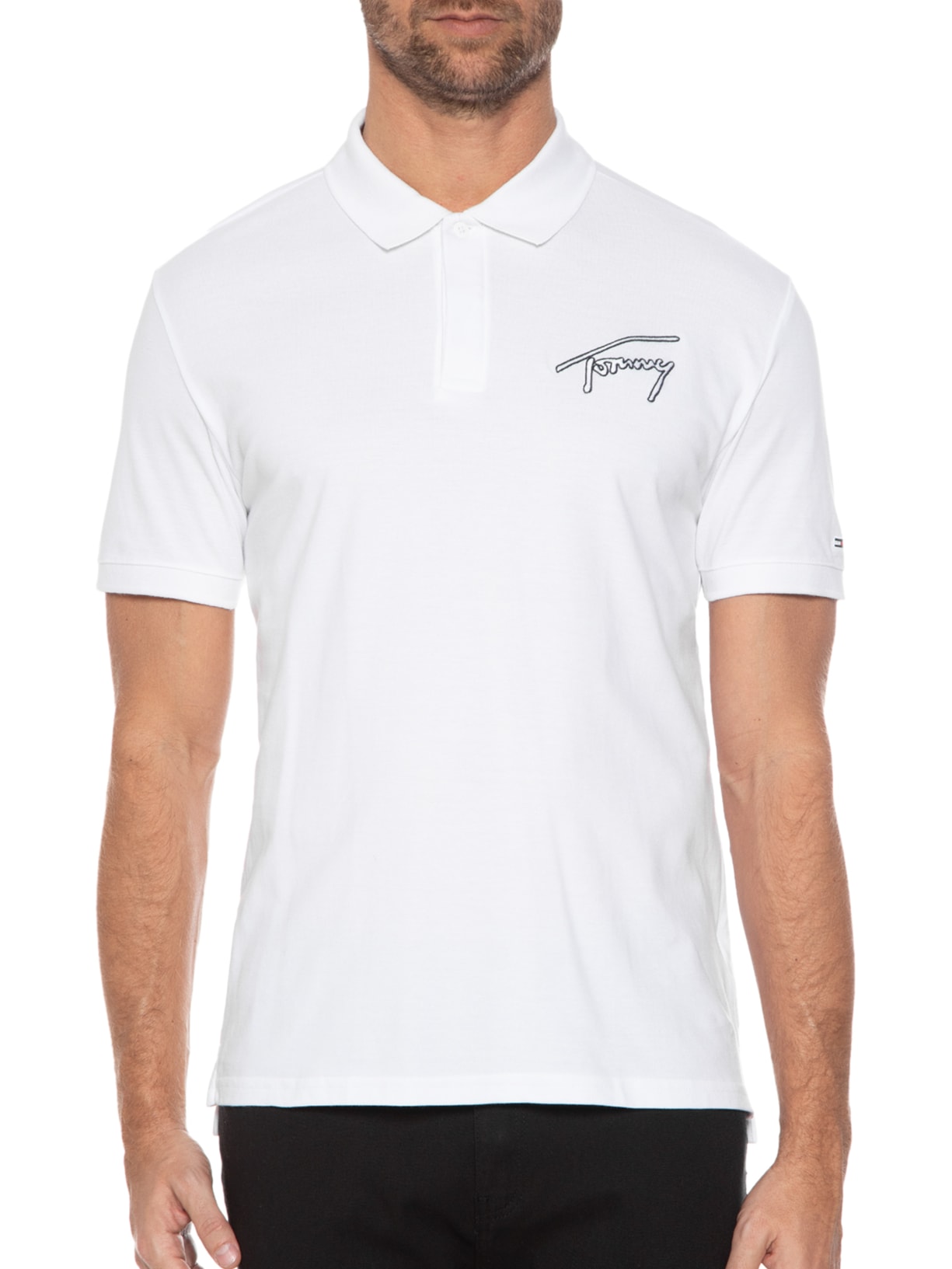Polo Masculina Signature Branco Tommy Jeans