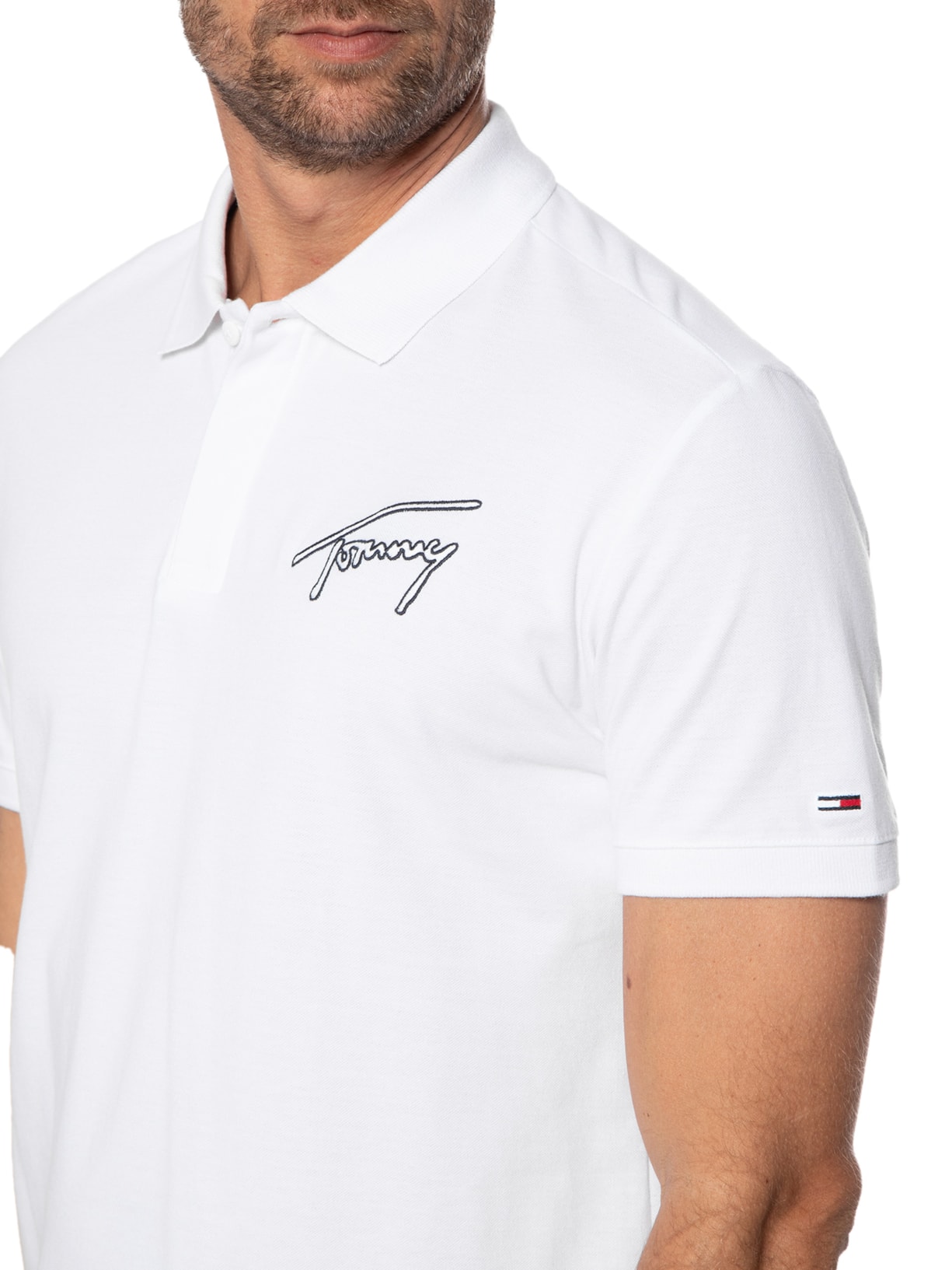 Polo Masculina Signature Branco Tommy Jeans