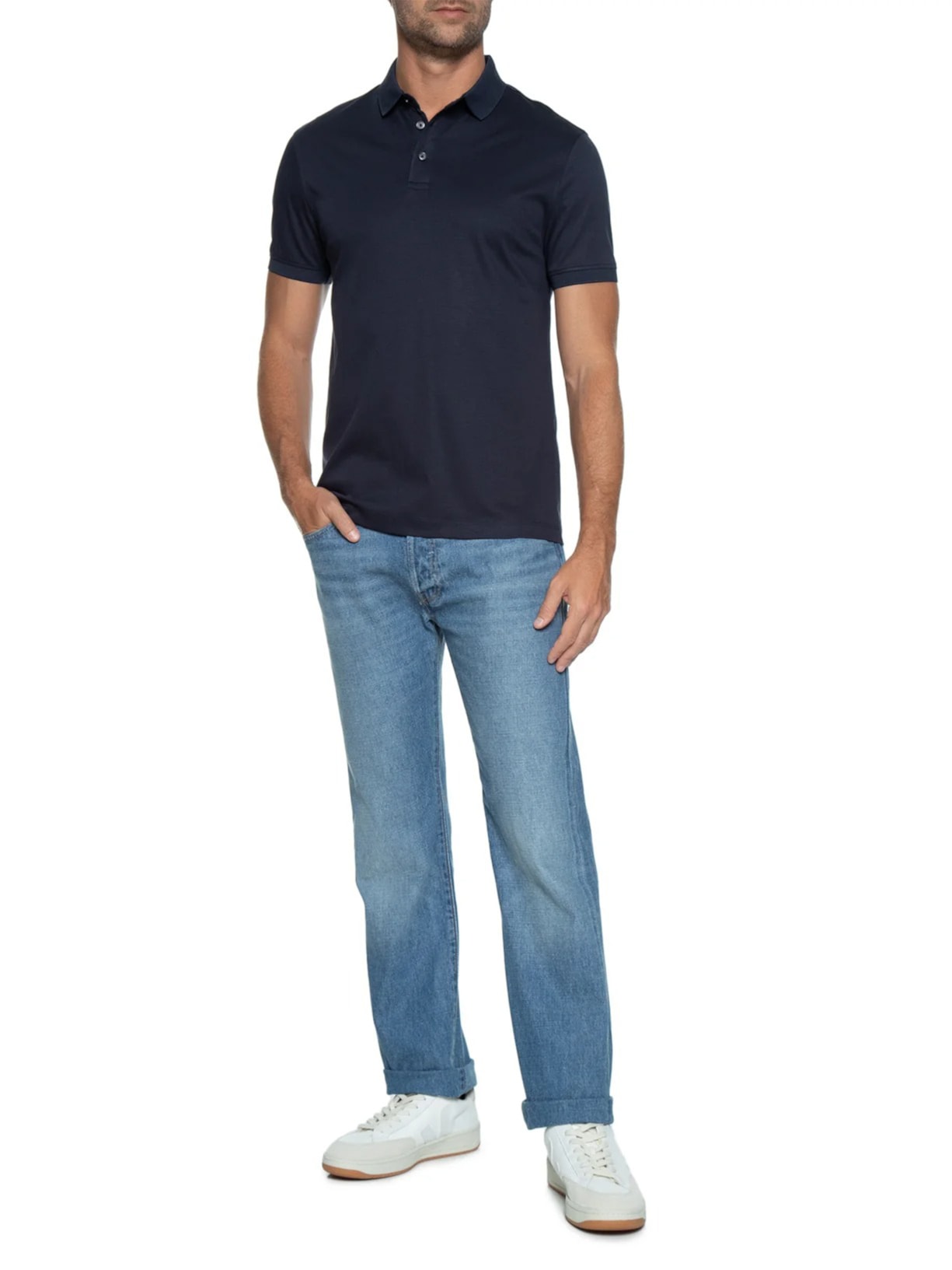 Polo Masculina Silk Blend Modal Azul Aramis