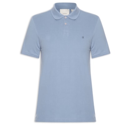 Polo Masculina Slim Básica - Azul