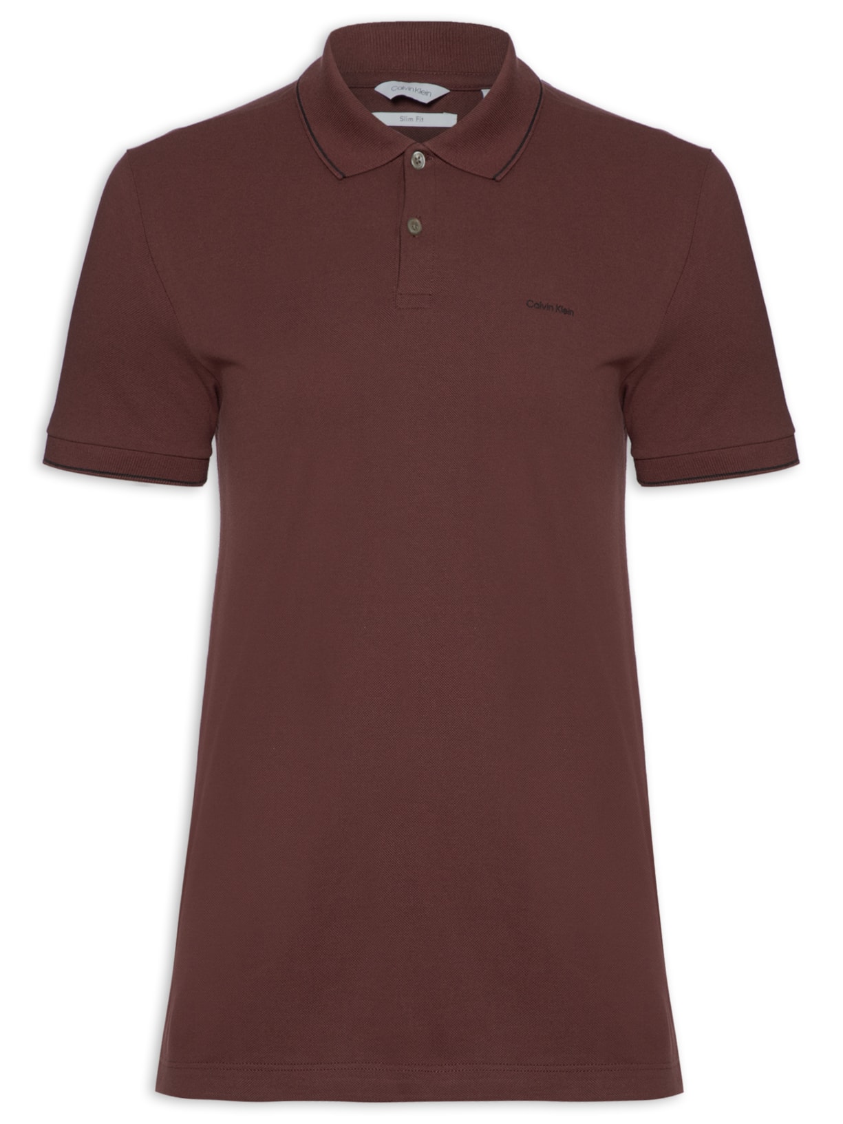 Polo Masculina Slim Básica Com Friso - Vermelho
