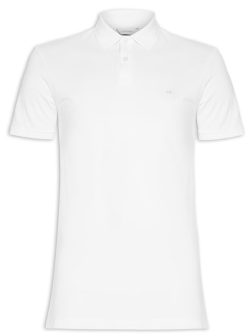 Polo Masculina Slim Básica Sem Friso - Branco