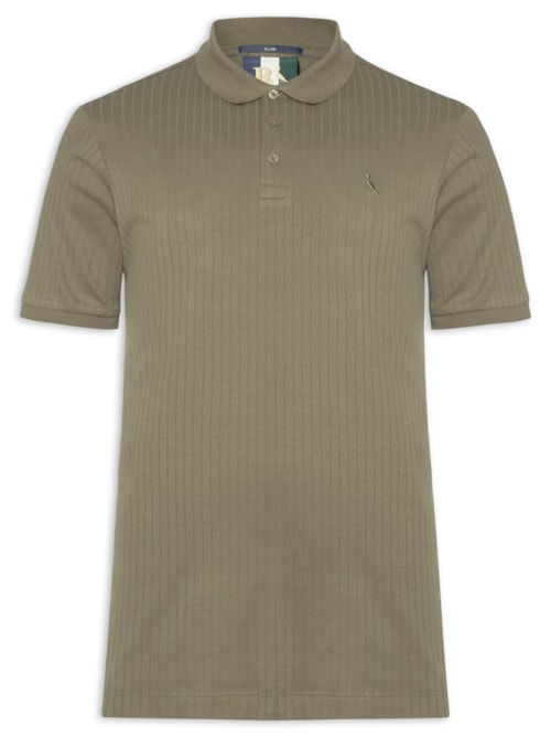 Polo Masculina Slim Canelada - Verde