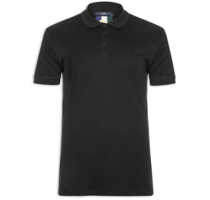 Polo Masculina Slim Canelada – Preto