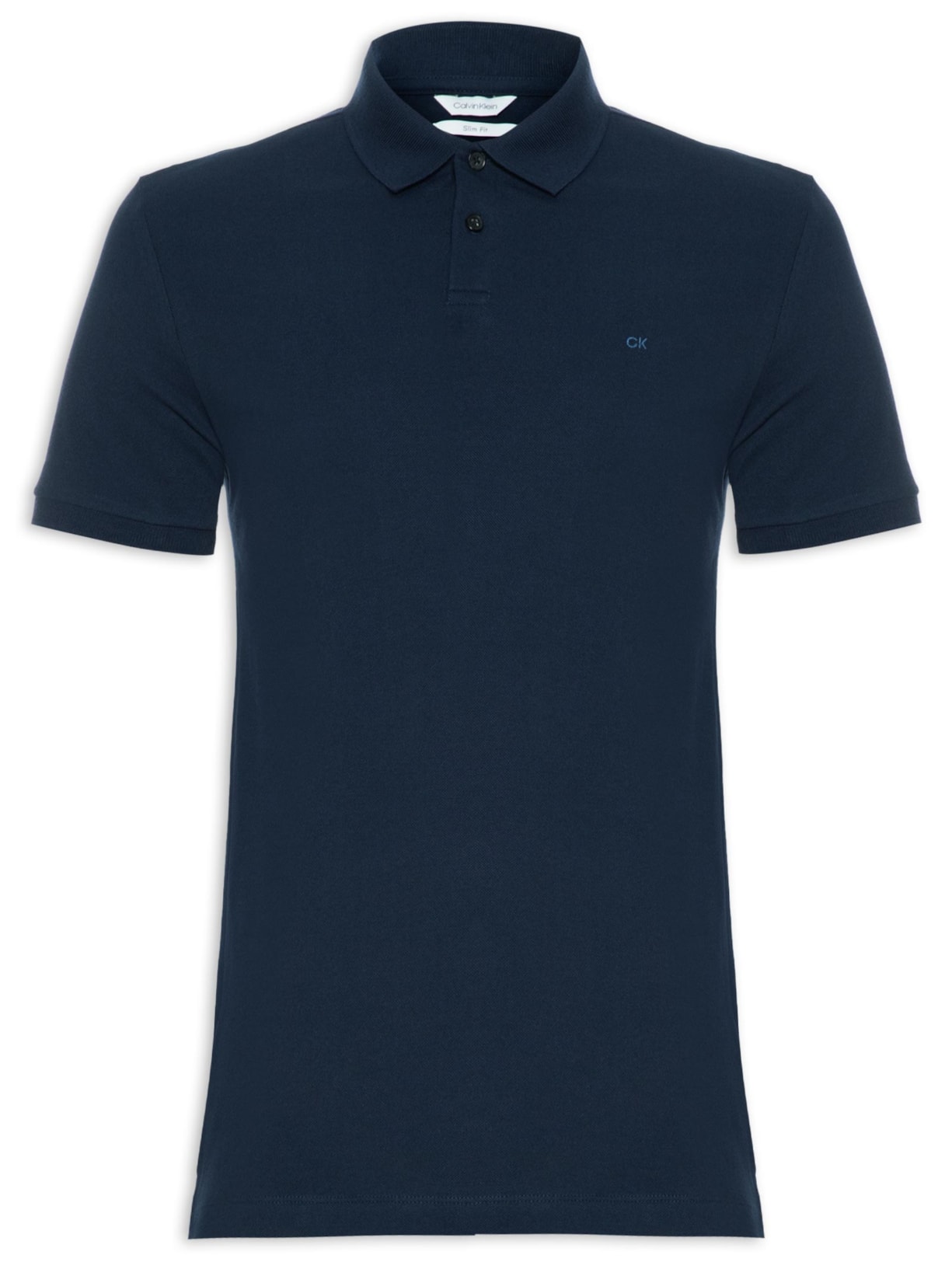 Polo Masculina Slim Fit Básica - Azul