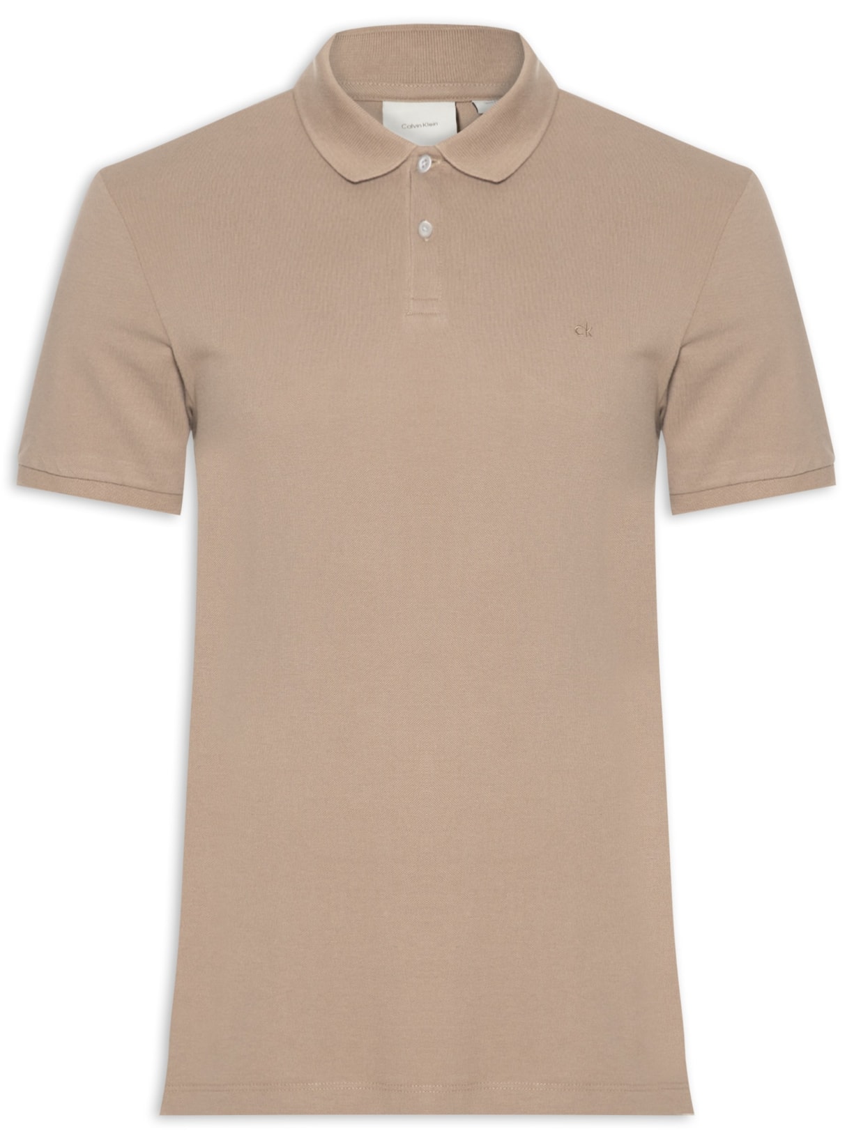 Polo Masculina Slim Fit Básica - Bege