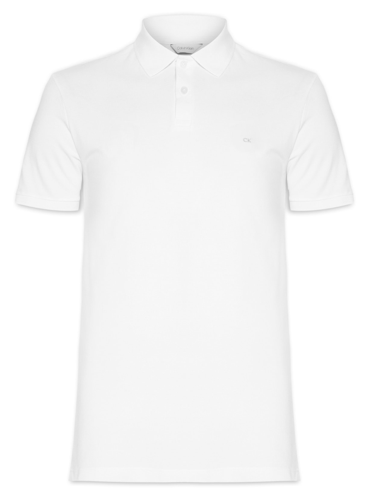 Polo Masculina Slim Fit Básica Branco Calvin Klein - White Label