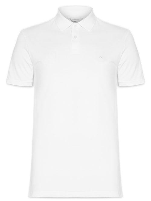 Polo Masculina Slim Fit Básica - Branco