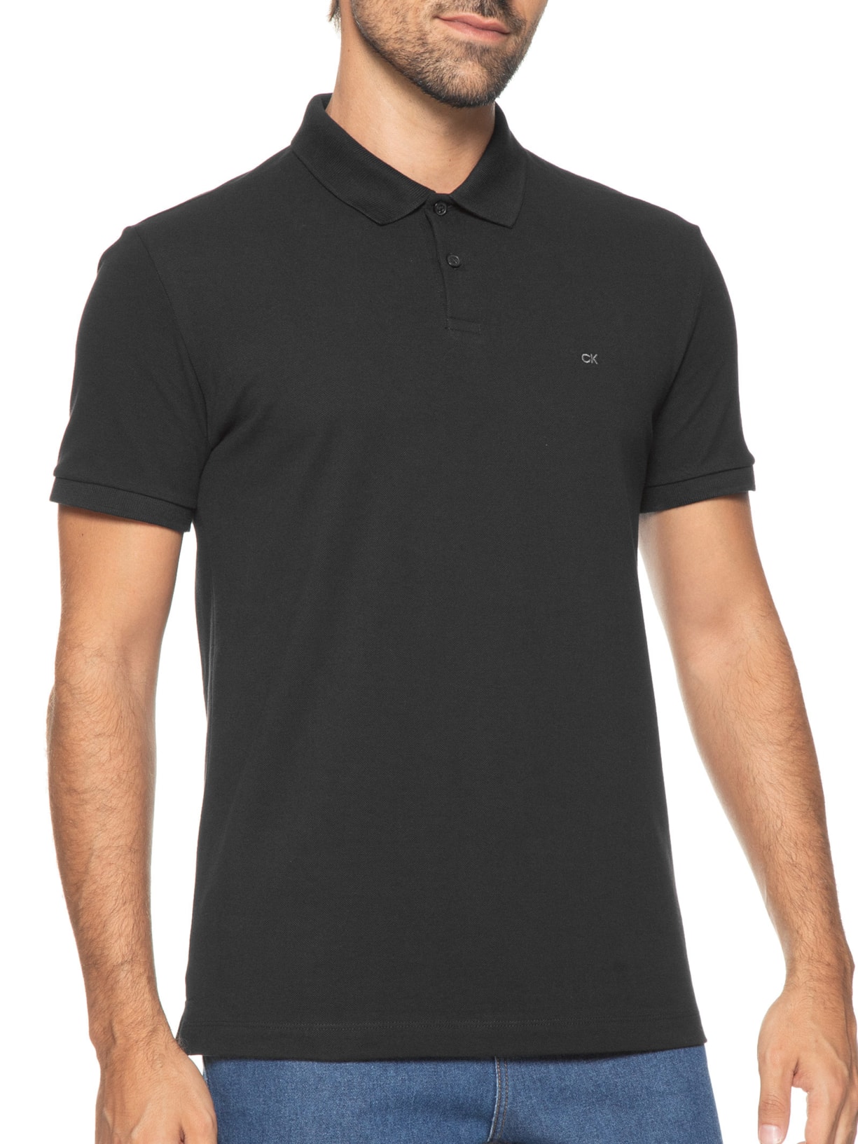 Polo Masculina Slim Fit Básica- Preto Calvin Klein - White Label