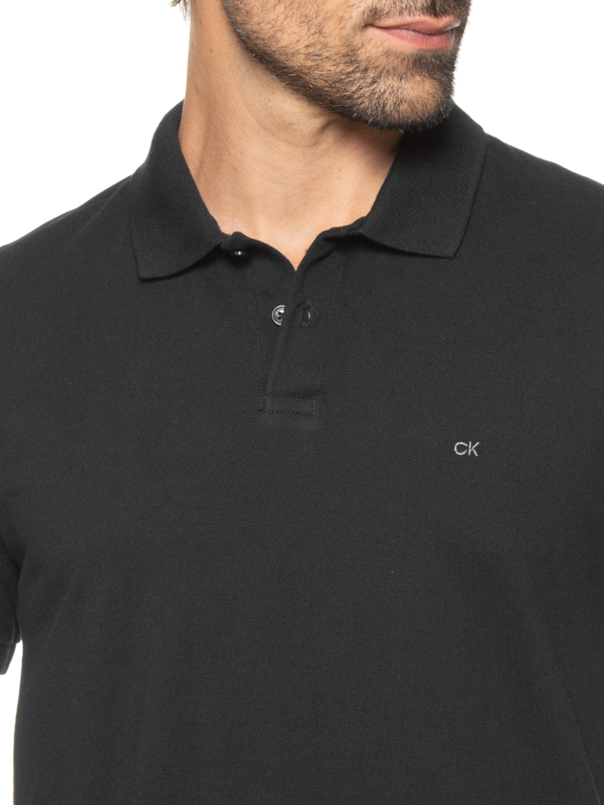 Polo Masculina Slim Fit Básica- Preto Calvin Klein - White Label