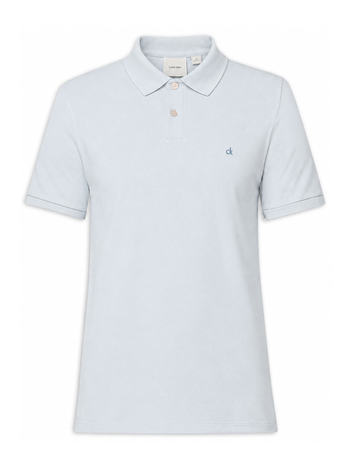 Polo Masculina Slim Fit Básica sem Friso  – Azul Calvin Klein