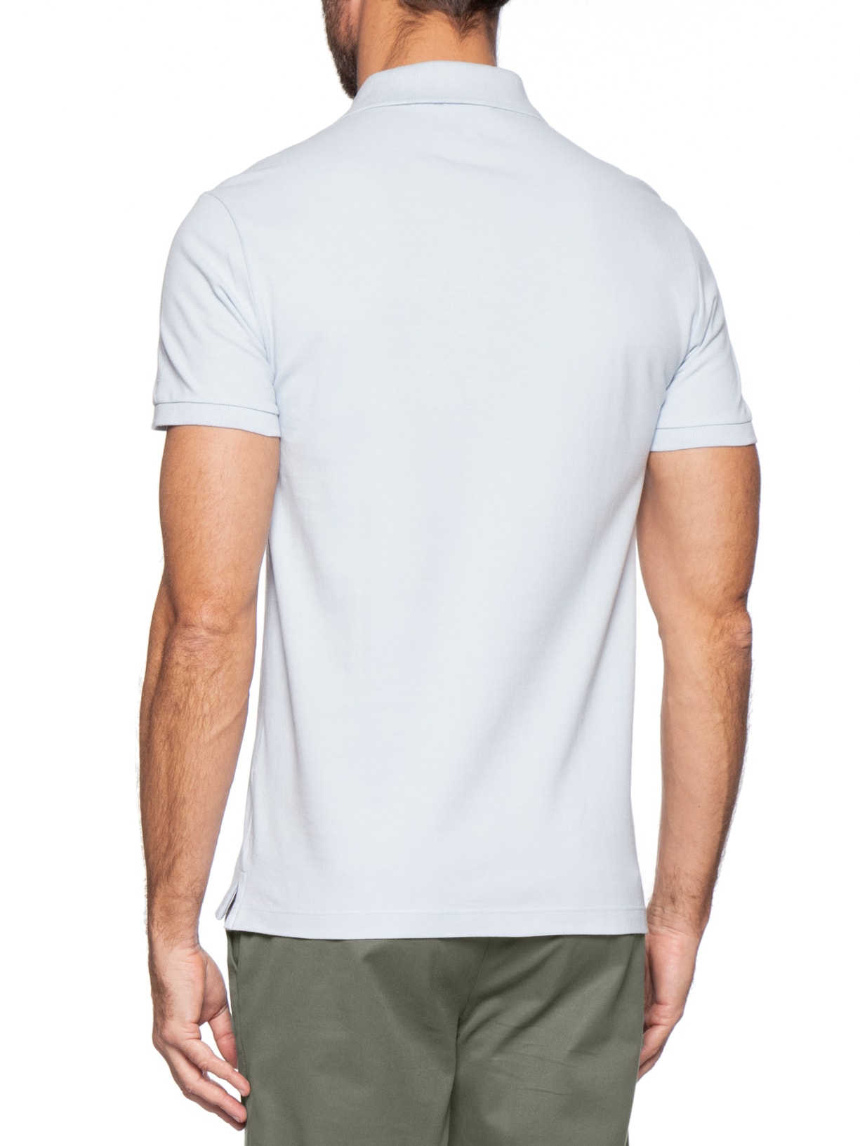 Polo Masculina Slim Fit Básica sem Friso  – Azul Calvin Klein