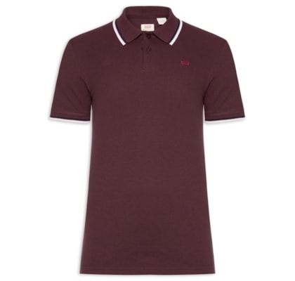 Polo Masculina Slim Fit Com Friso - Vermelho