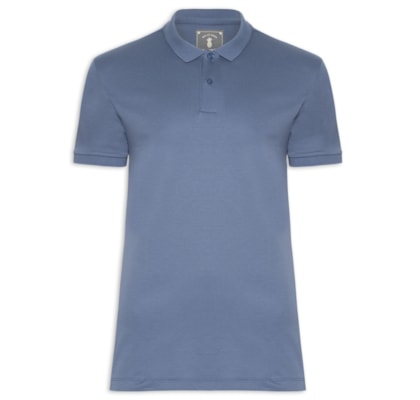 Polo Masculina Slim Fit Em Algodão Pima Peruano - Azul