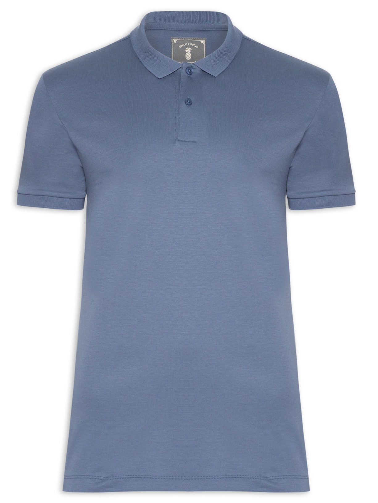 Polo Masculina Slim Fit Em Algodão Pima Peruano - Azul