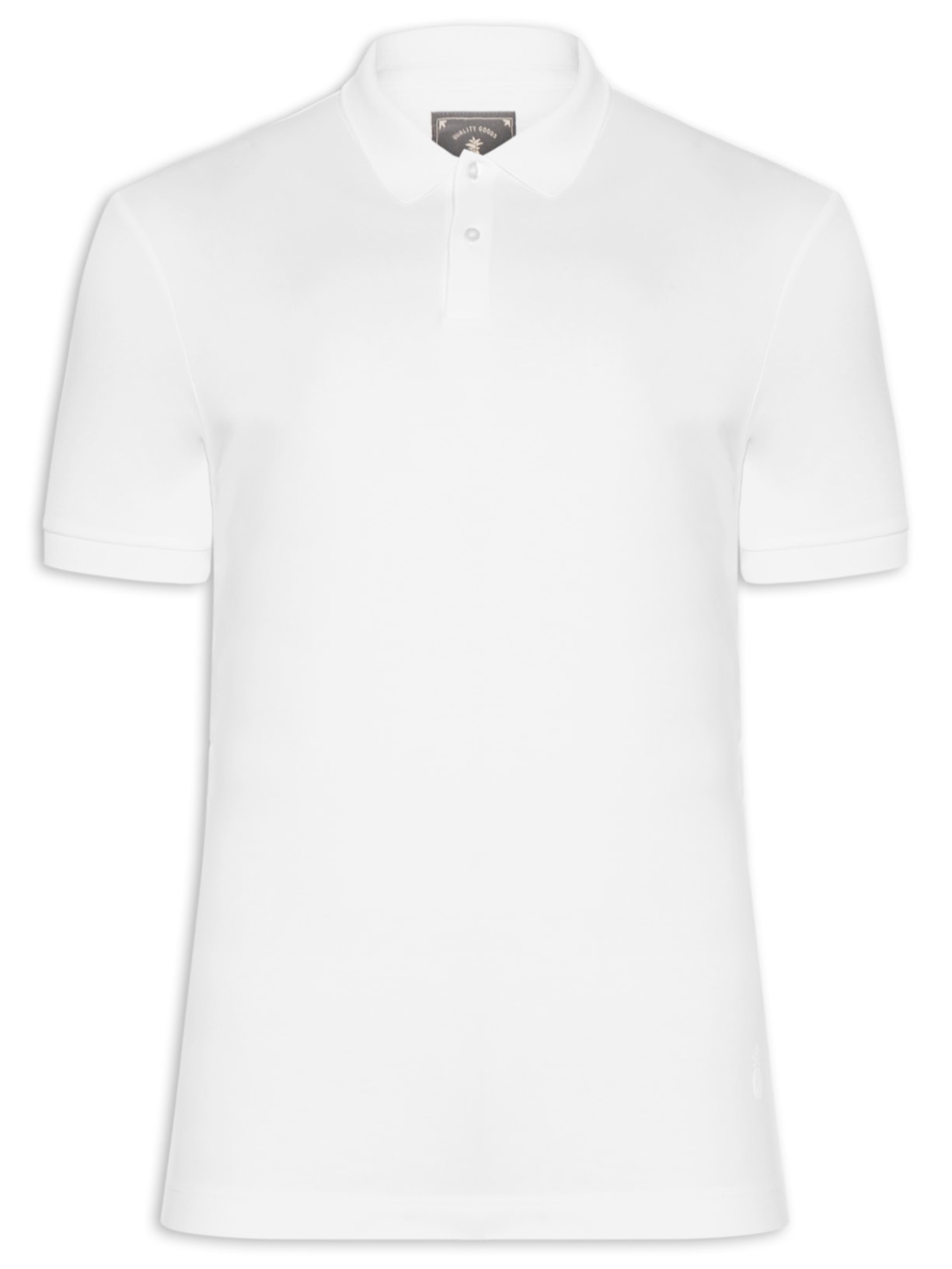 Polo Masculina Slim Fit em Algodão Pima Peruano Branco Pineapple