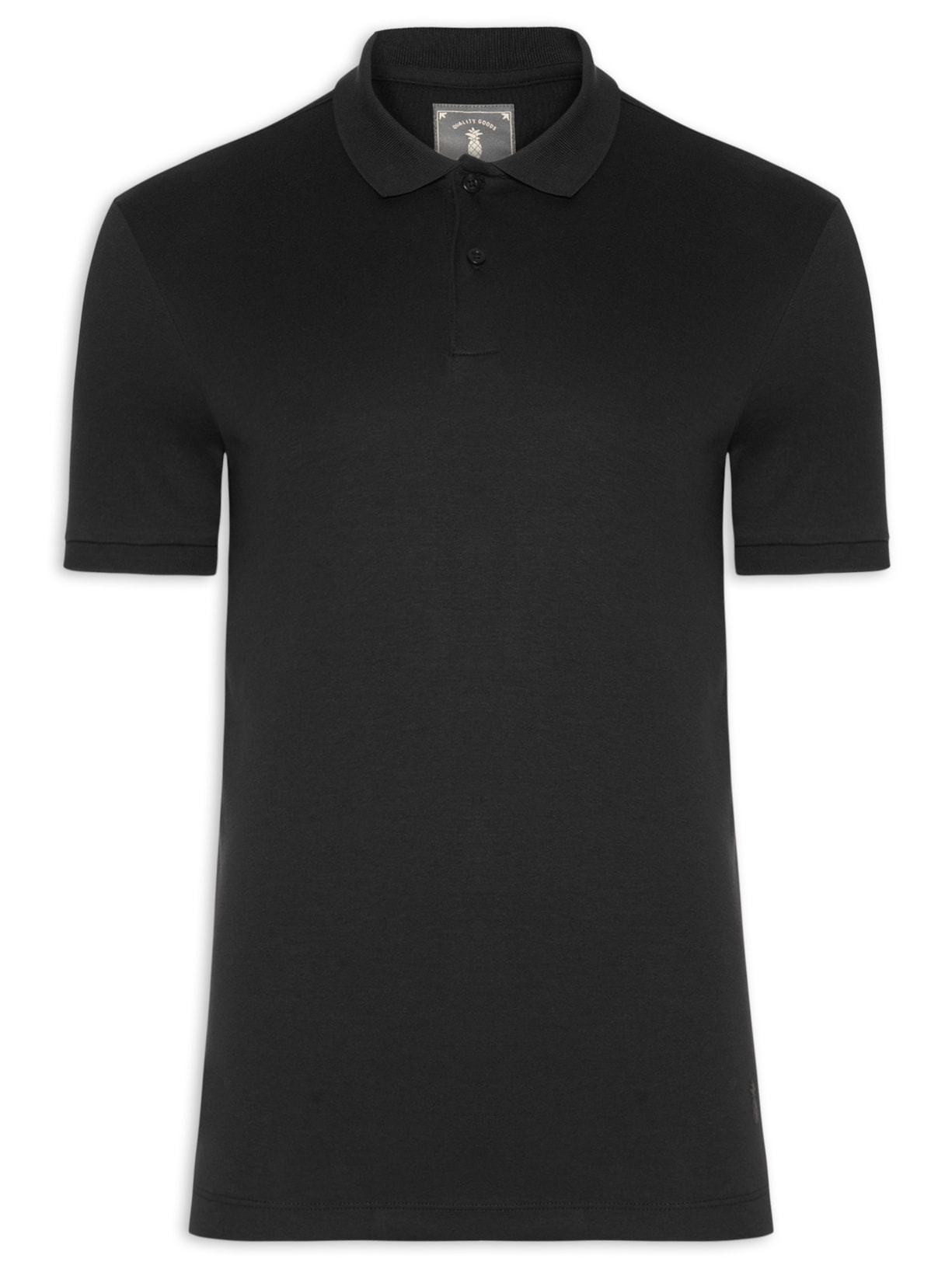 Polo Masculina Slim Fit Em Algodão Pima Peruano - Preto
