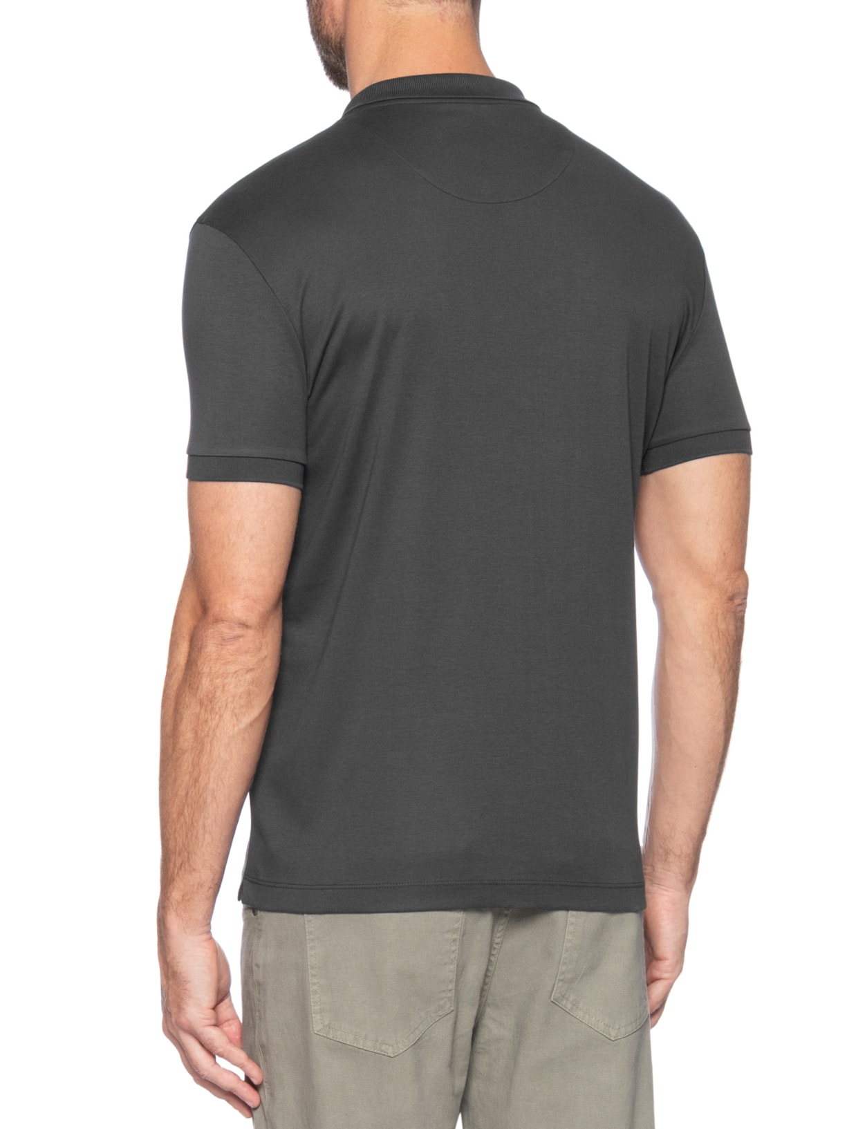 Polo Masculina Slim Fit Em Algodão Pima Peruano Preto Pineapple