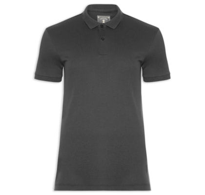Polo Masculina Slim Fit Em Algodão Pima Peruano - Preto