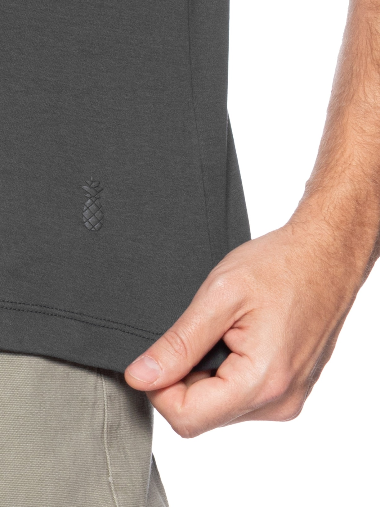 Polo Masculina Slim Fit Em Algodão Pima Peruano Preto Pineapple