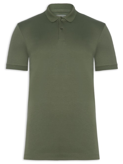 Polo Masculina Slim Fit Em Algodão Pima Peruano - Verde