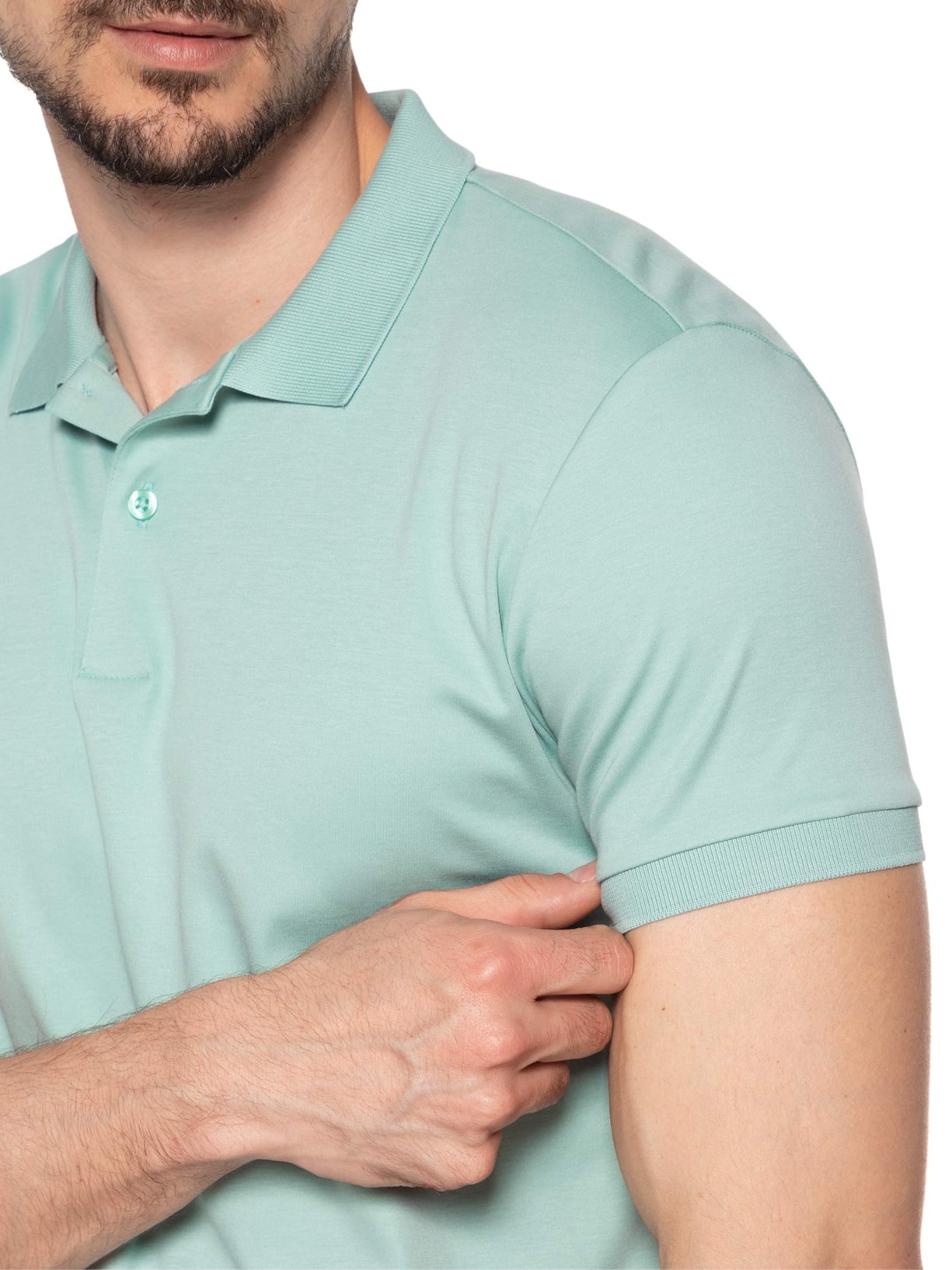 Polo Masculina Slim Fit em Algodão Pima Peruano Verde Pineapple