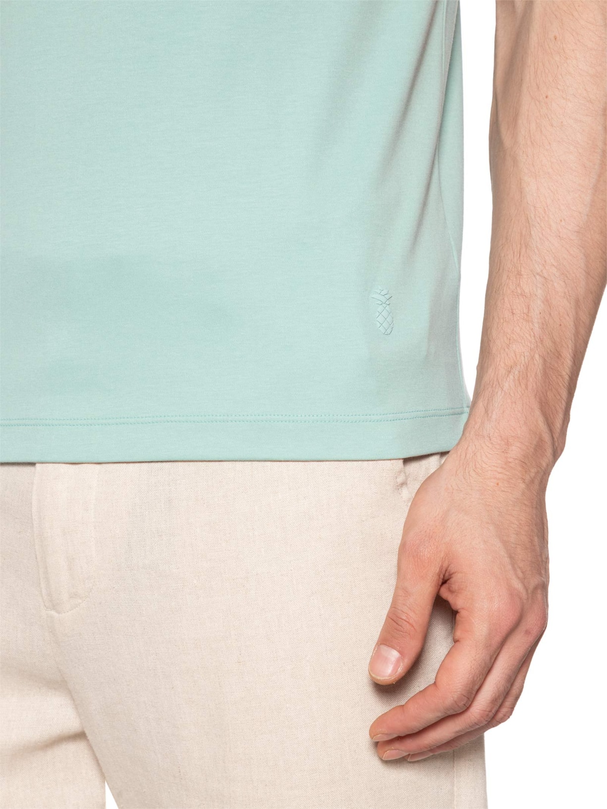 Polo Masculina Slim Fit em Algodão Pima Peruano Verde Pineapple