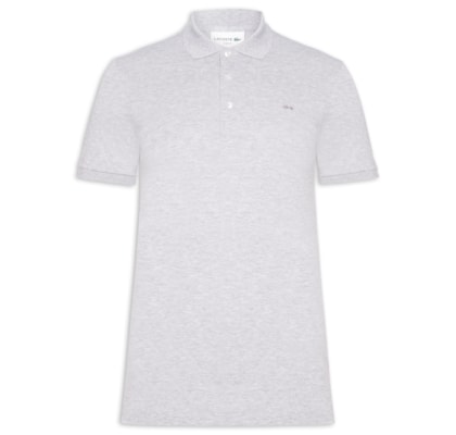 Polo Masculina Slim Fit Em Mini Piquet Stretch - Cinza