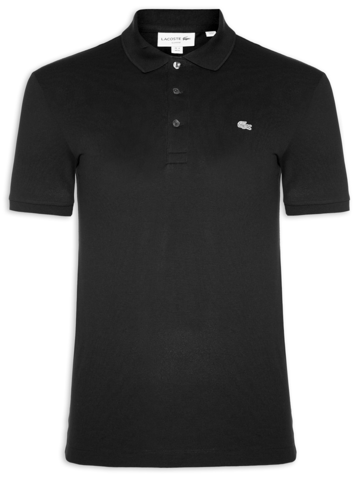 Polo Masculina Slim Fit Em Mini Piquet Stretch - Preto