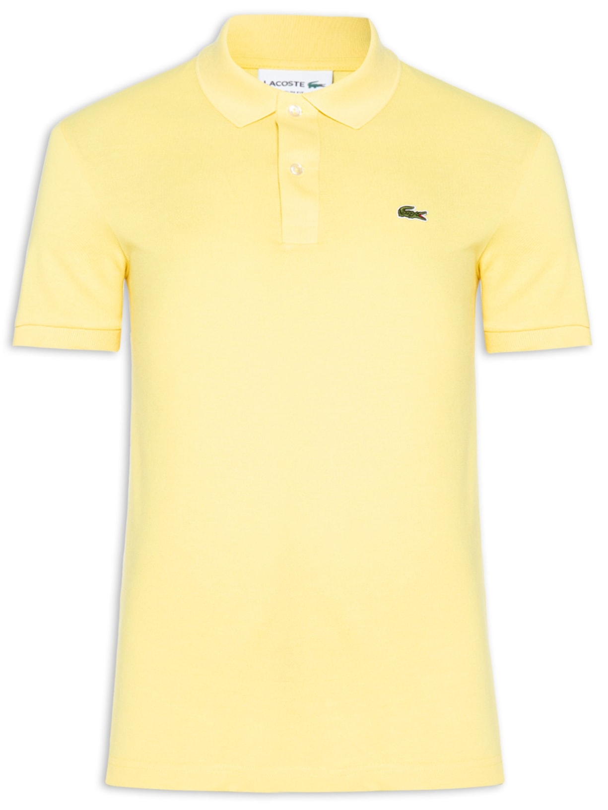 Polo Masculina Slim Fit Em Petit Piquet - Amarelo