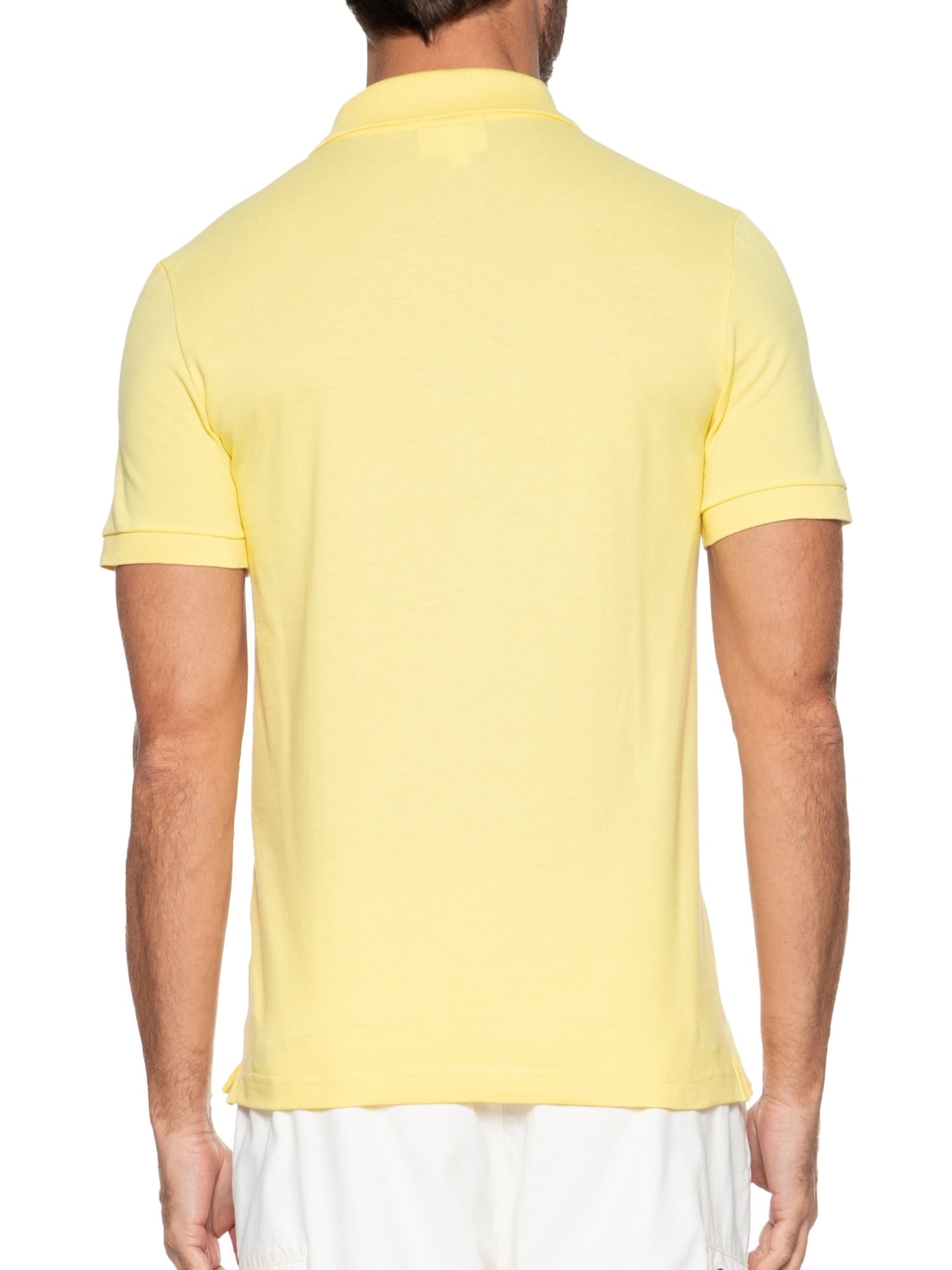 Polo Masculina Slim Fit Em Petit Piquet Amarelo Lacoste