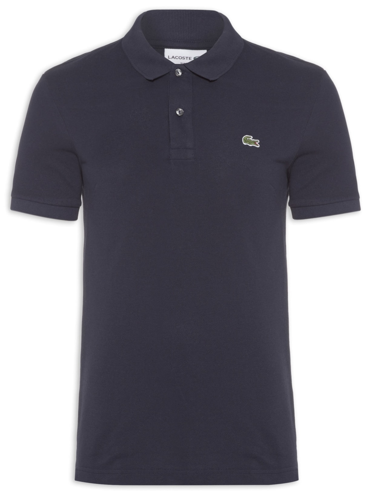 Polo Masculina Slim Fit Em Petit Piquet Azul Marinho Lacoste
