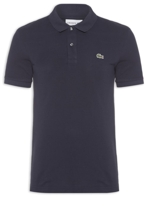 Polo Masculina Slim Fit Em Petit Piquet - Azul Marinho