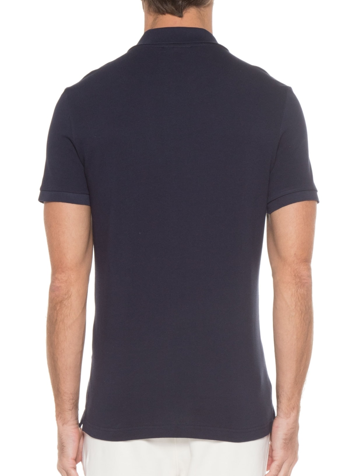 Polo Masculina Slim Fit Em Petit Piquet Azul Marinho Lacoste